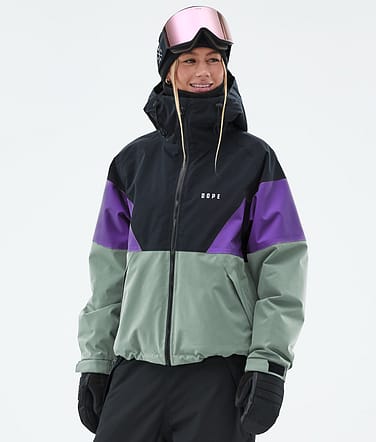 Spartan W Snowboard Jacket Women Sport Black/Vivid Purple/Faded Green