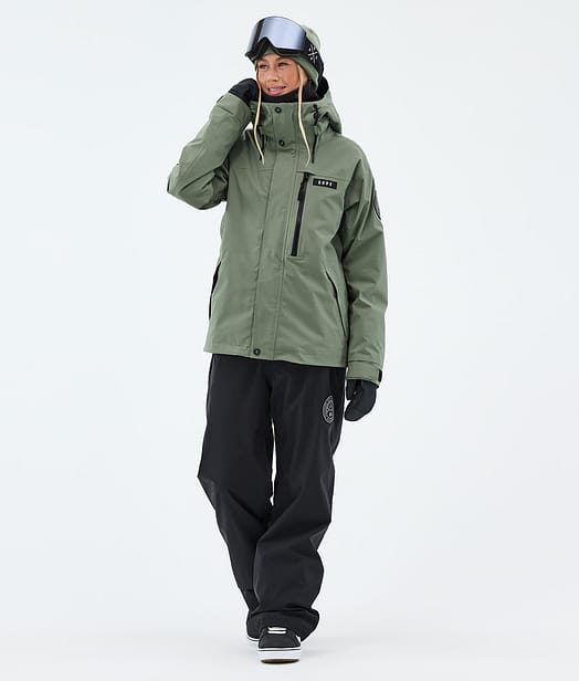 Blizzard W Full Zip Snowboard Outfit Moss Green/Black