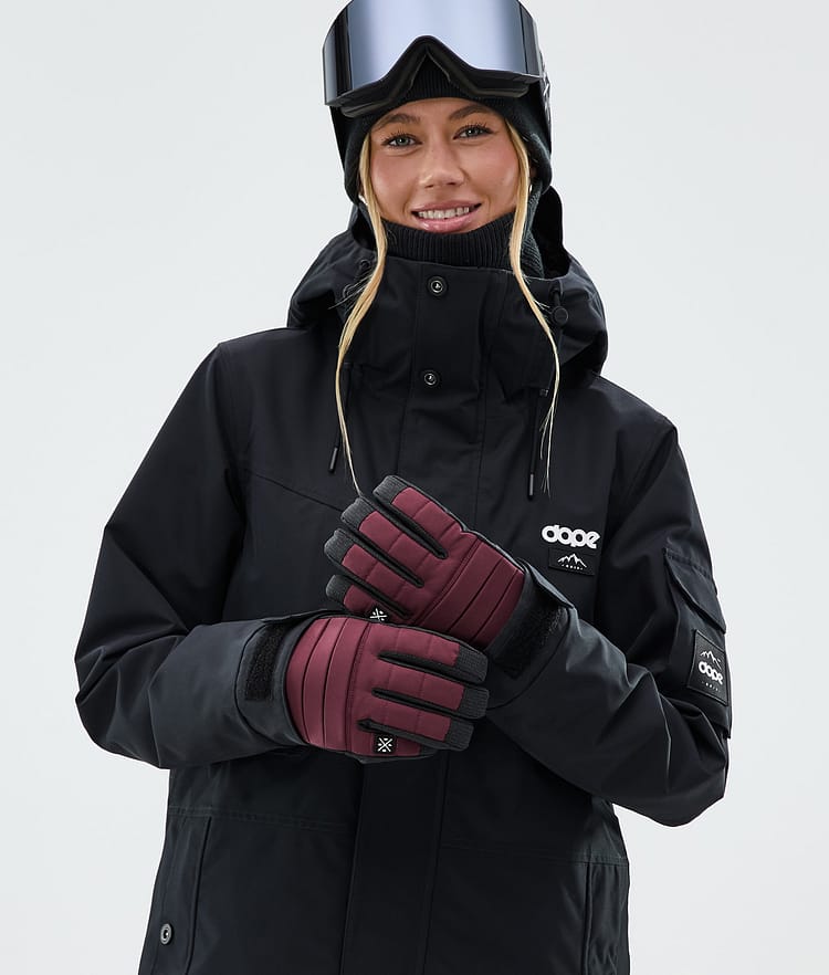 Ace Ski Gloves Burgundy, Image 3 of 4