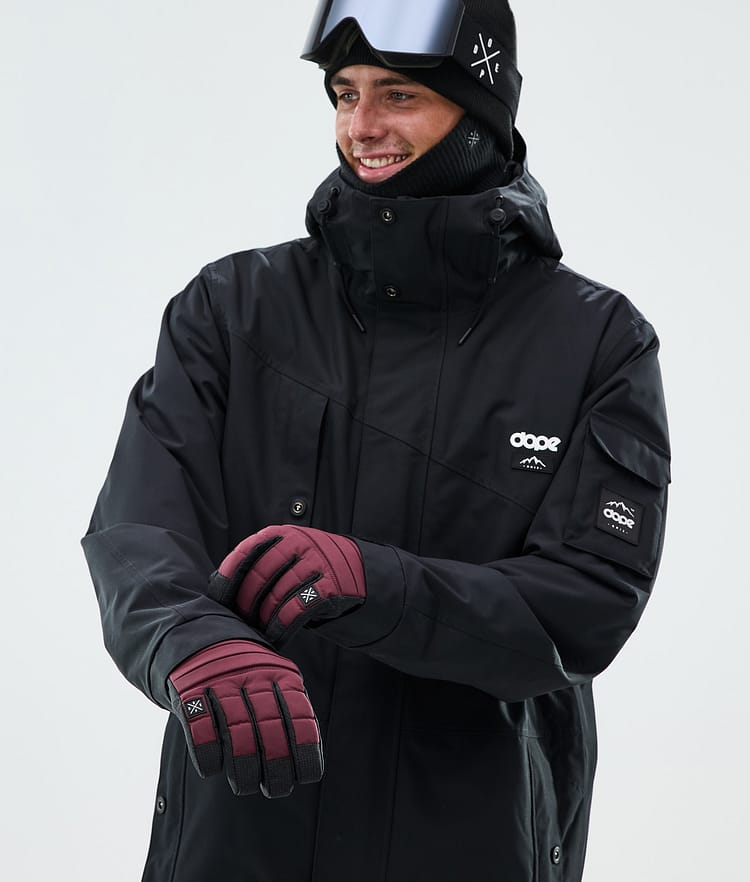 Ace Ski Gloves Burgundy, Image 4 of 4