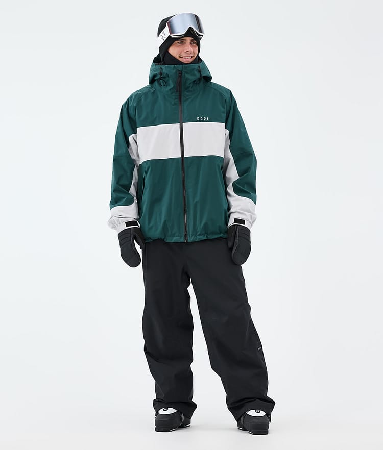 Spartan Ski Jacket Men Stripe Bottle Green/Light Grey, Image 2 of 8