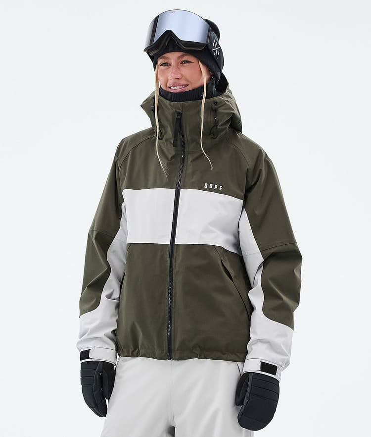 Spartan W Skijakke Dame Stripe Olive Green/Light Grey, Billede 1 af 9