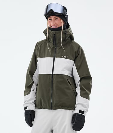 Spartan W Snowboard Jacket Women Stripe Olive Green/Light Grey