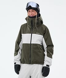 Dope Spartan W Snowboard Jacket Women Stripe Olive Green/Light Grey