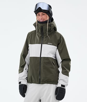 Spartan W Snowboard Jacket Women Stripe Olive Green/Light Grey
