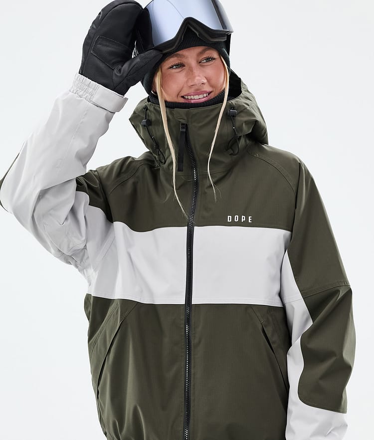Spartan W Skijakke Dame Stripe Olive Green/Light Grey, Billede 2 af 9