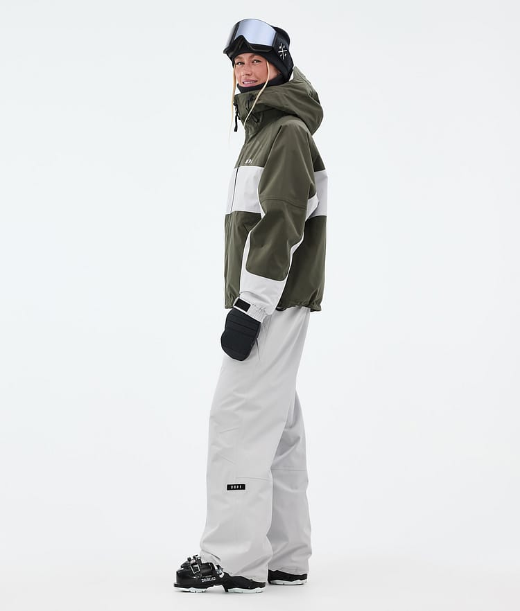 Spartan W Skijakke Dame Stripe Olive Green/Light Grey, Billede 4 af 9