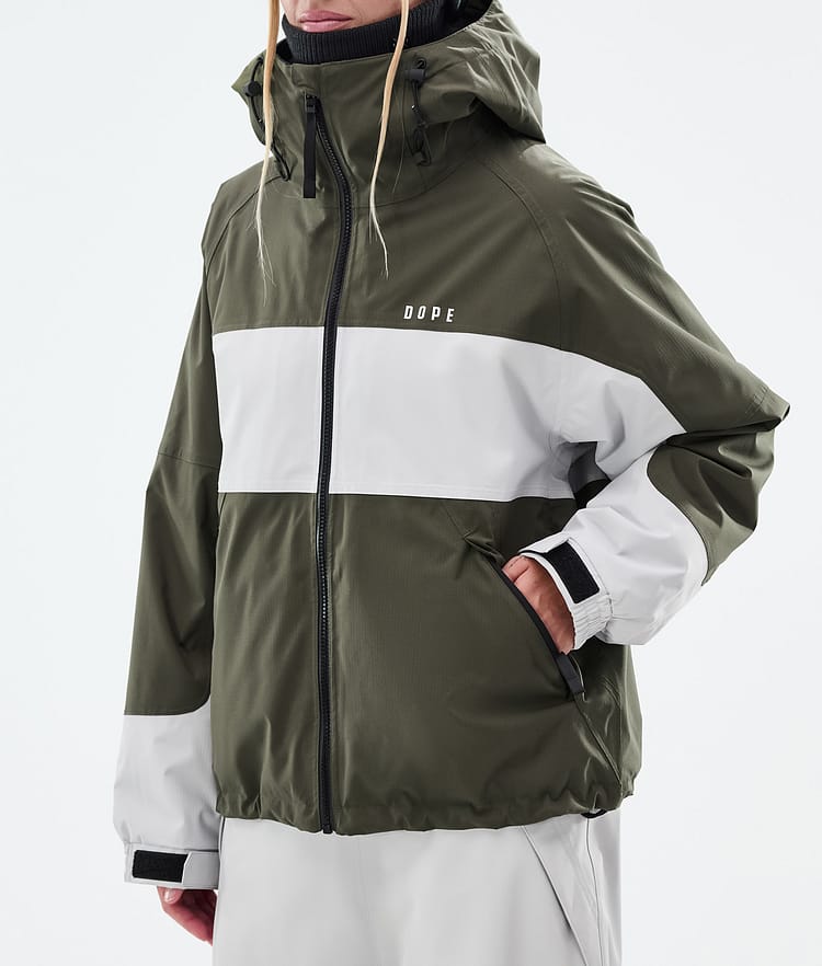 Spartan W Skijakke Dame Stripe Olive Green/Light Grey, Billede 8 af 9