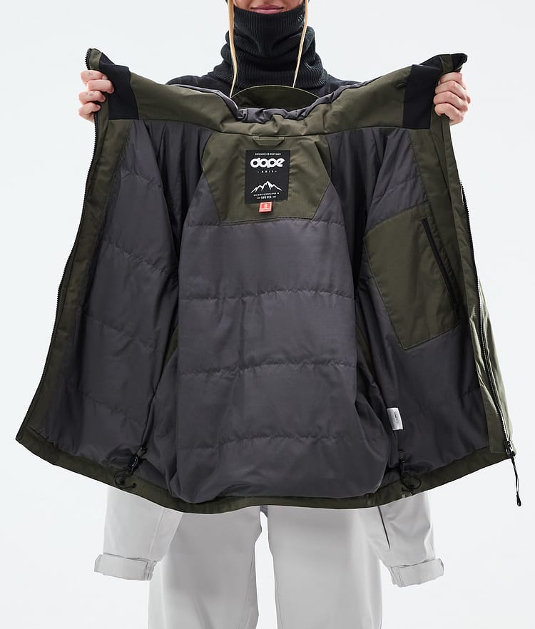 Spartan W Snowboard Jacket Women Stripe Olive Green/Light Grey, Image 9 of 9