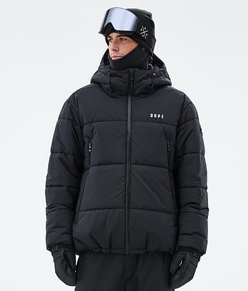 Puffer Full Zip Ski Jacket Men Black
