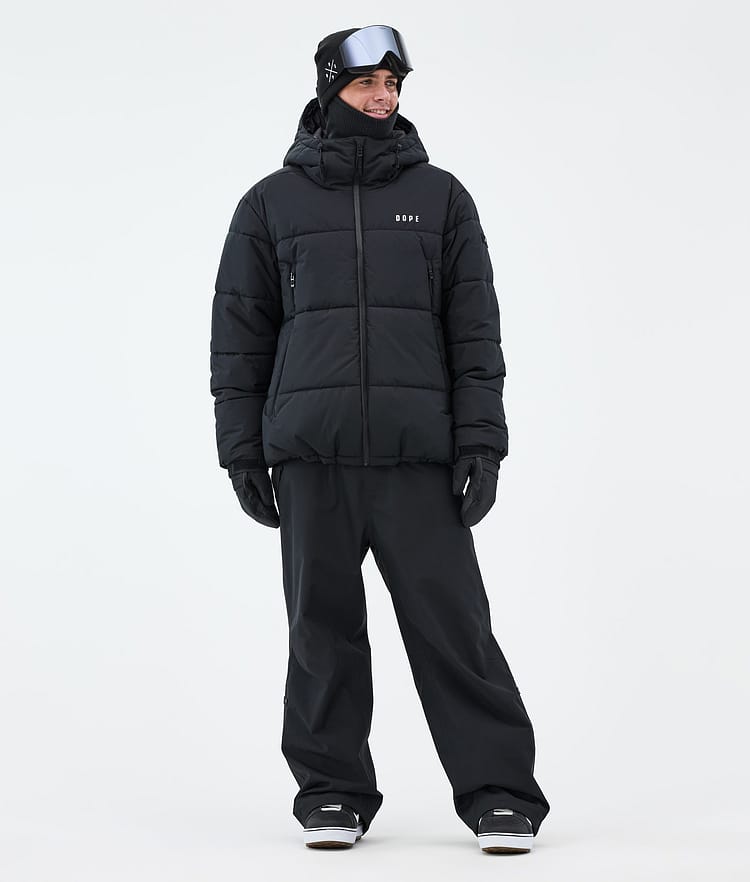 Puffer Snowboard Jacket Men Black, Image 3 of 9