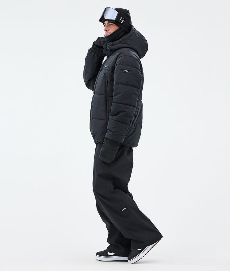 Puffer Snowboard Jacket Men Black, Image 4 of 9