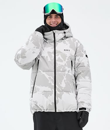 Puffer Veste Snowboard Homme Grey Camo