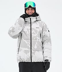 Dope Puffer Full Zip Ski Jacket Men Grey Camo