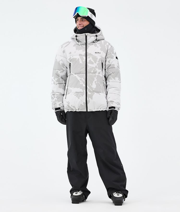 Puffer Ski Jacket Men Grey Camo, Image 3 of 9