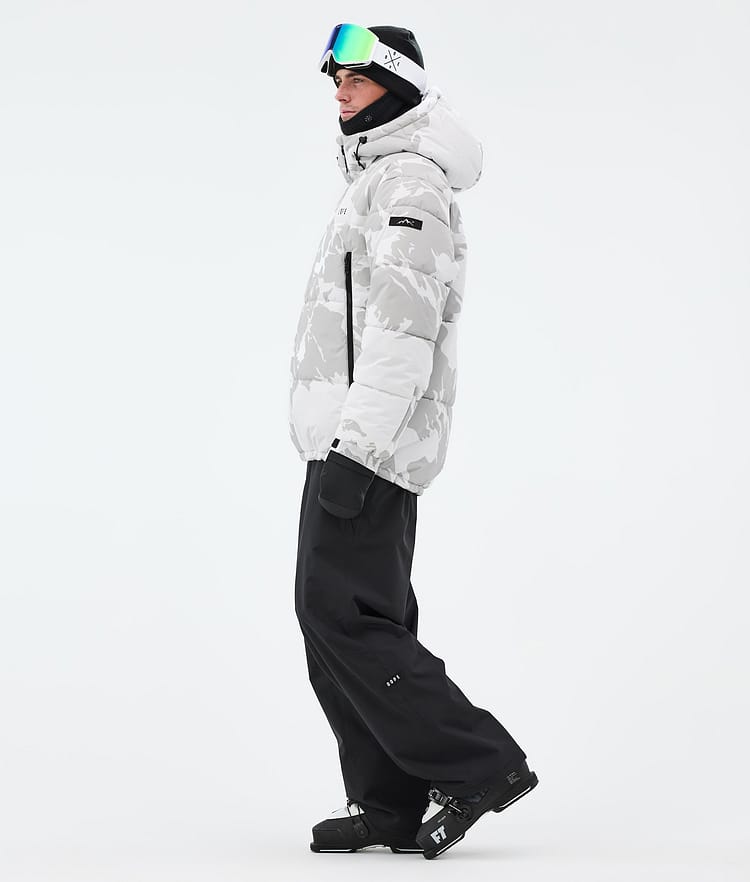 Puffer Ski Jacket Men Grey Camo, Image 4 of 9