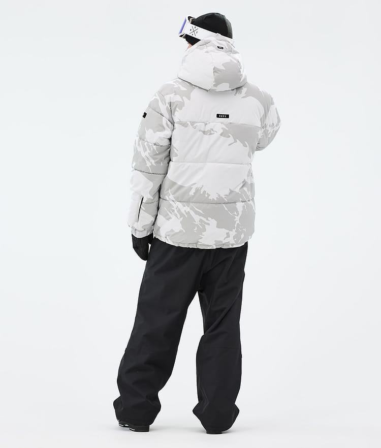 Puffer Ski Jacket Men Grey Camo, Image 5 of 9