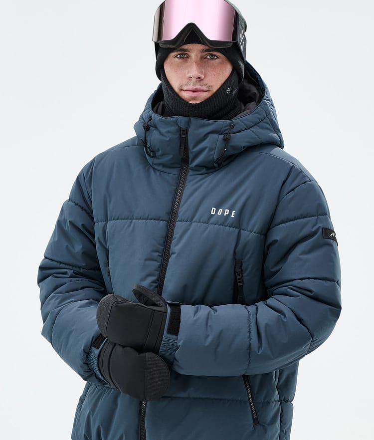 Puffer Snowboard Jacket Men Metal Blue, Image 2 of 9