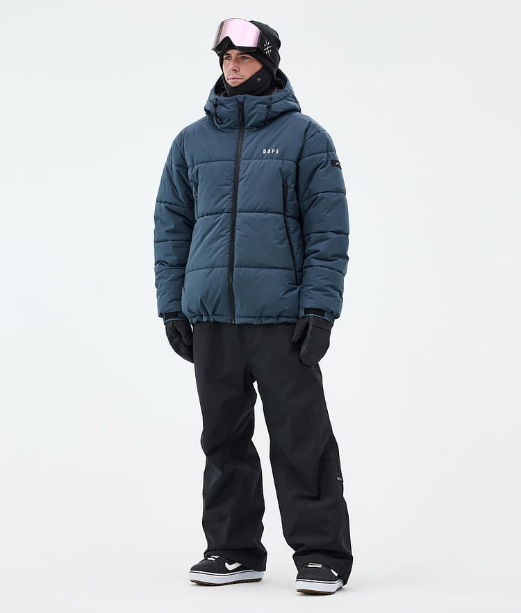 Puffer Snowboard Jacket Men Metal Blue, Image 3 of 9