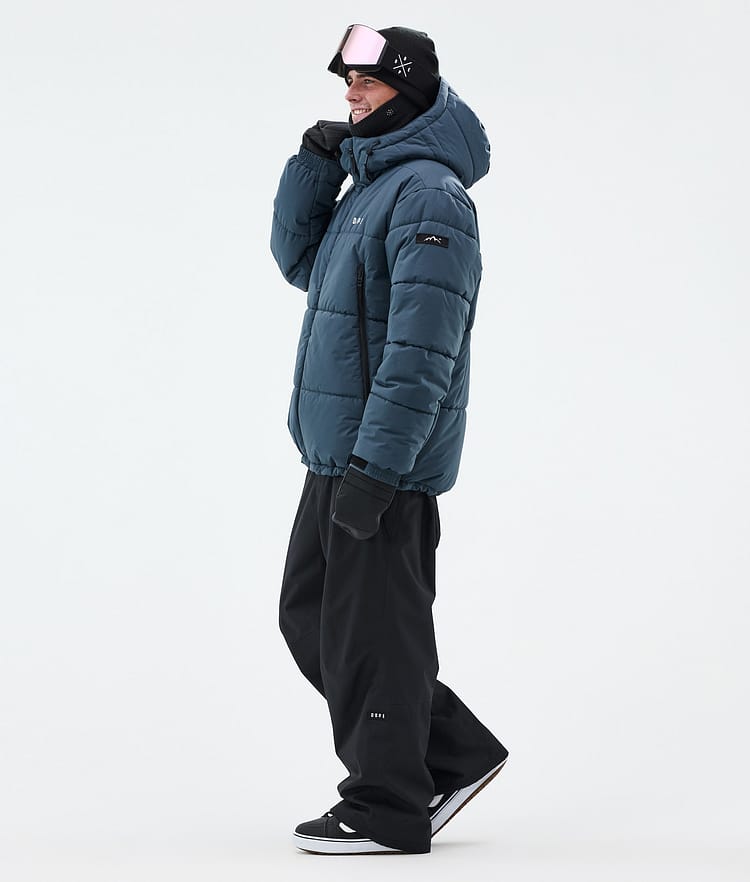 Puffer Snowboard Jacket Men Metal Blue, Image 4 of 9