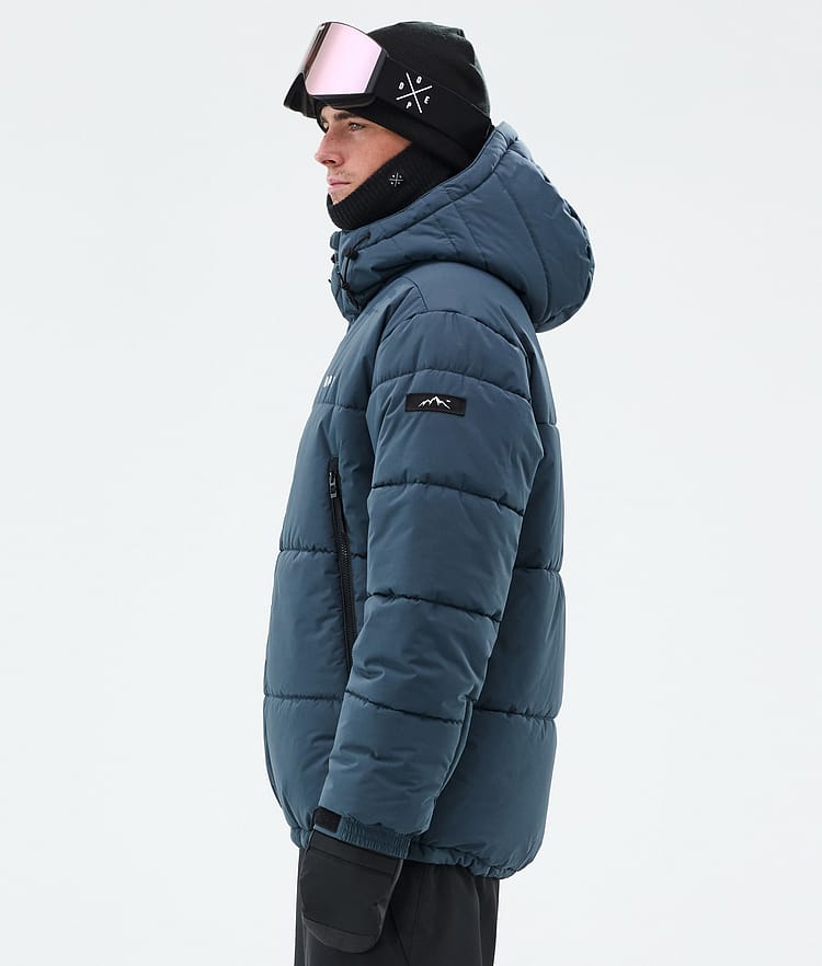 Puffer Snowboard Jacket Men Metal Blue, Image 6 of 9