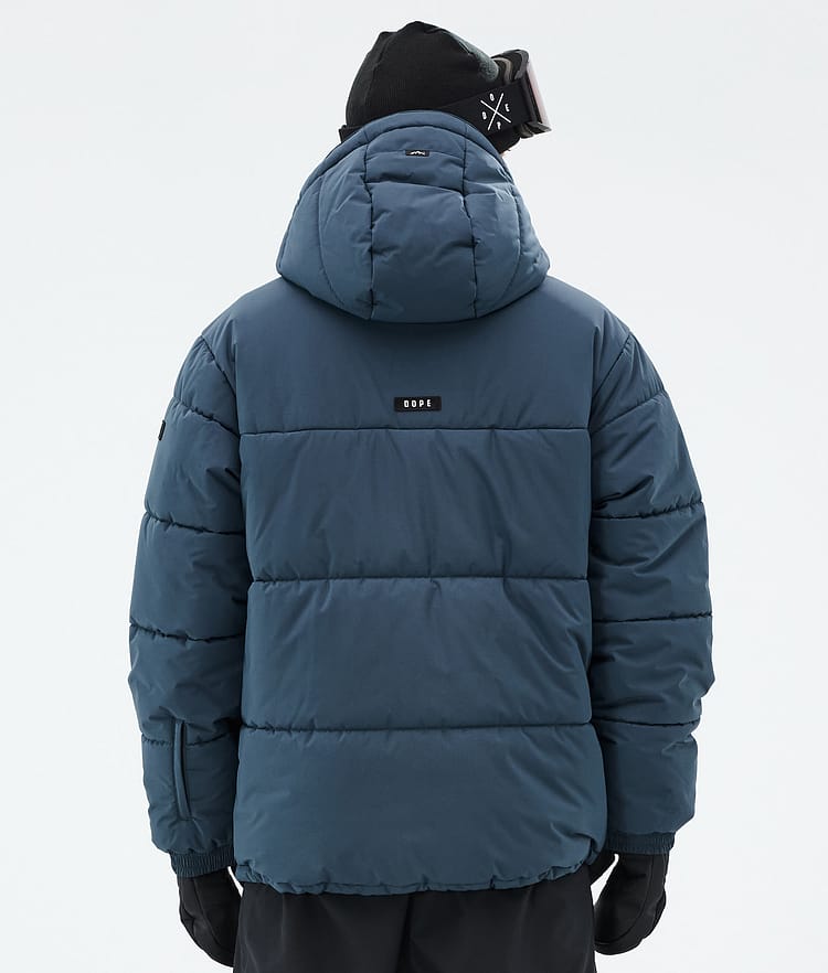 Puffer Snowboard Jacket Men Metal Blue, Image 7 of 9