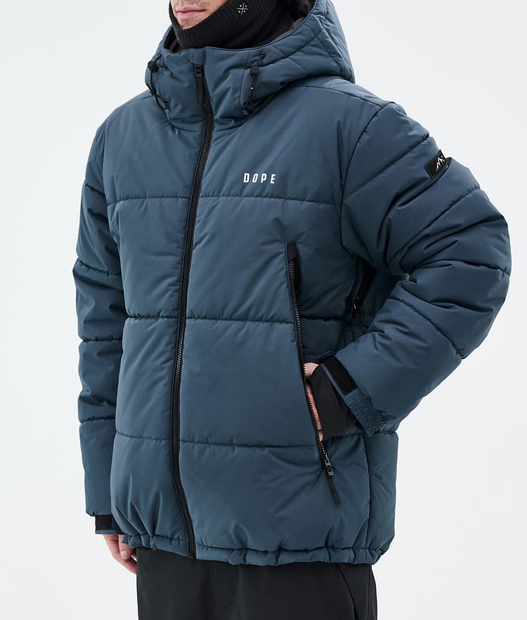 Puffer Snowboard Jacket Men Metal Blue, Image 8 of 9