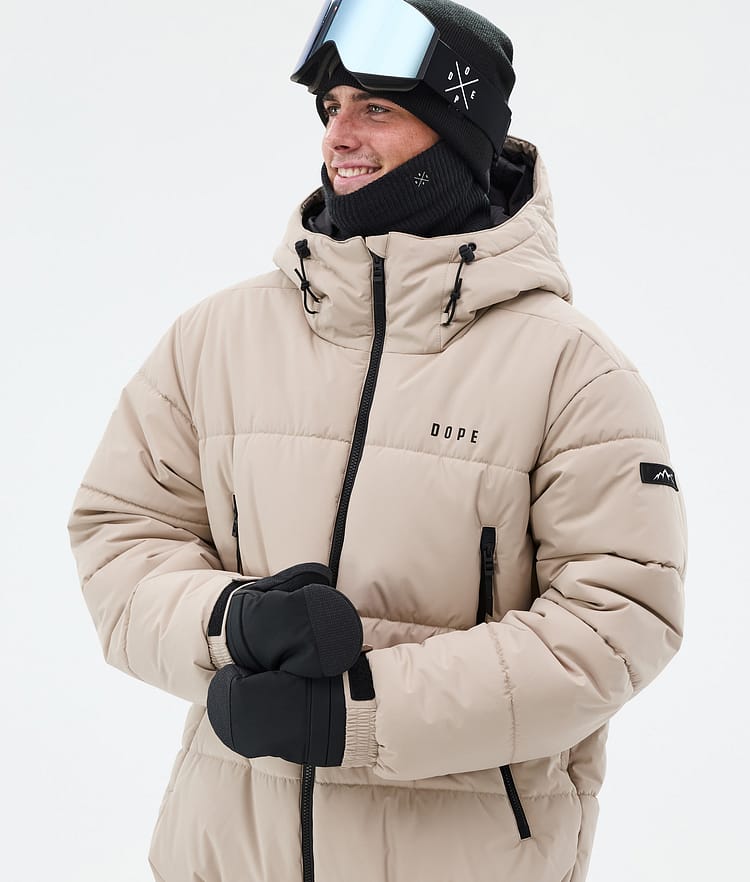 Puffer Snowboard Jacket Men Sand, Image 2 of 9