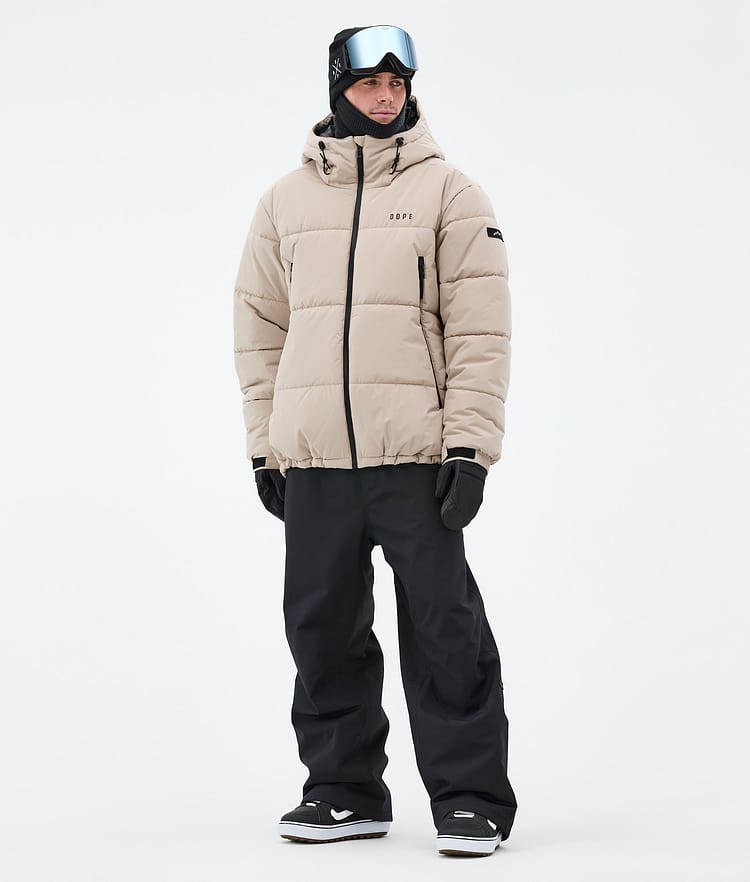 Puffer Snowboard Jacket Men Sand, Image 3 of 9