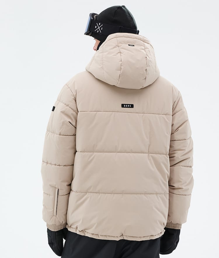 Puffer Snowboard Jacket Men Sand, Image 7 of 9