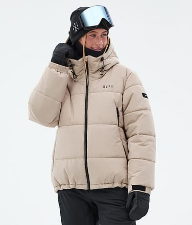 Puffer W Ski jas Dames Sand