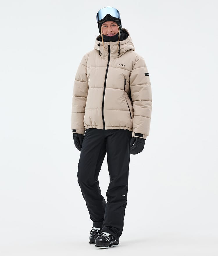 Puffer W Full Zip Ski Jacket Women Sand, Image 3 of 9