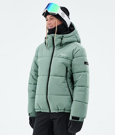 Puffer W Ski jas Dames Faded Green