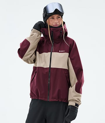 Spartan Stripe W Snowboard Jacket Women Burgundy/Sand