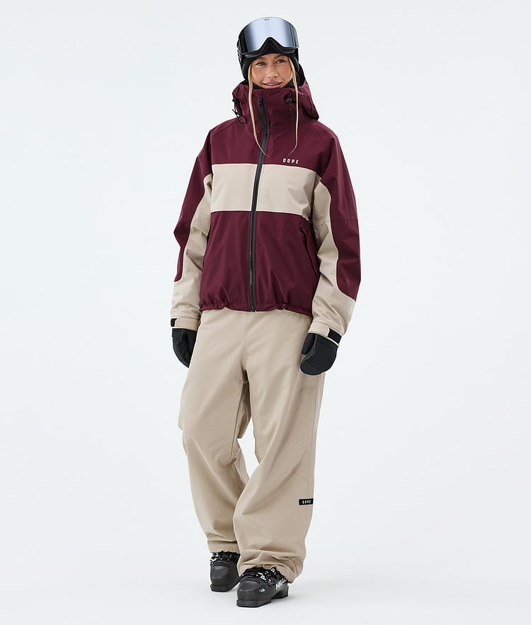 Spartan W Ski Jacket Women Stripe Burgundy/Sand, Image 2 of 8