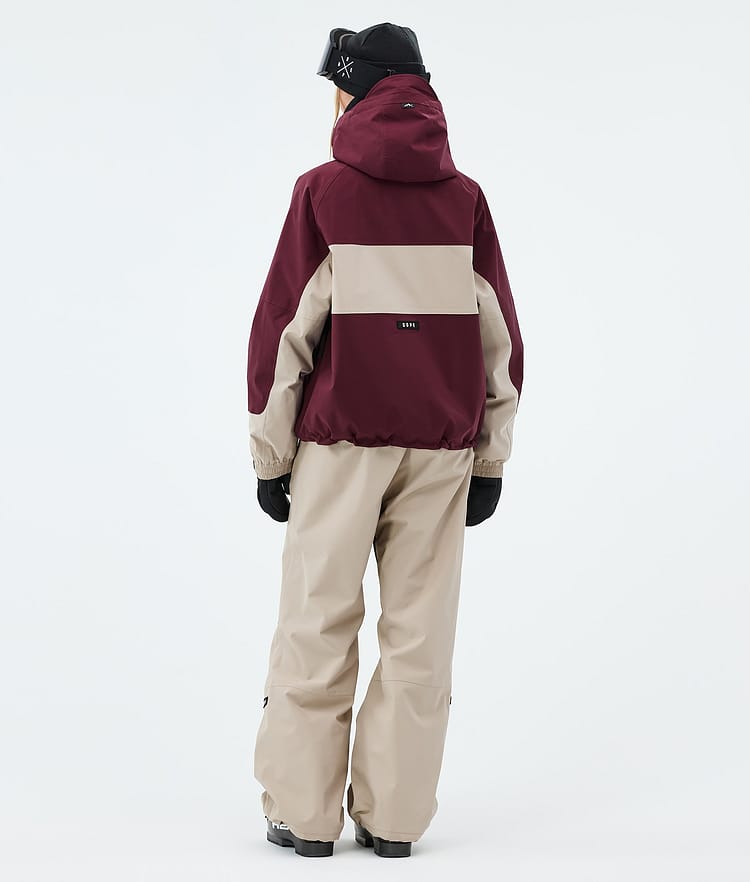 Spartan W Ski Jacket Women Stripe Burgundy/Sand, Image 3 of 8