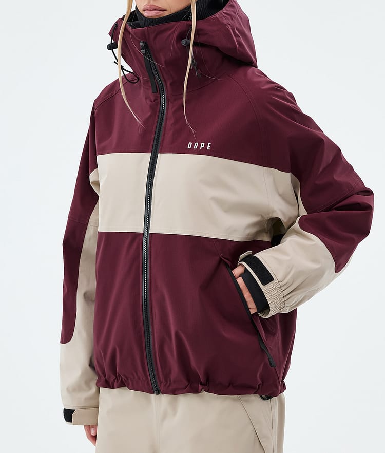 Spartan W Ski Jacket Women Stripe Burgundy/Sand, Image 7 of 8