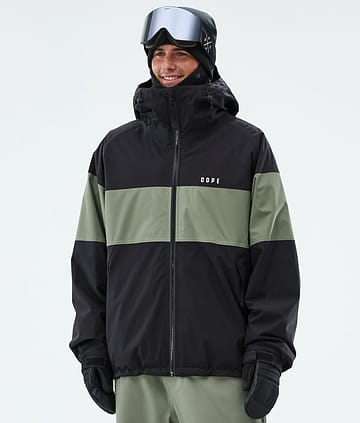 Spartan スキージャケット メンズ Stripe Black/Moss Green