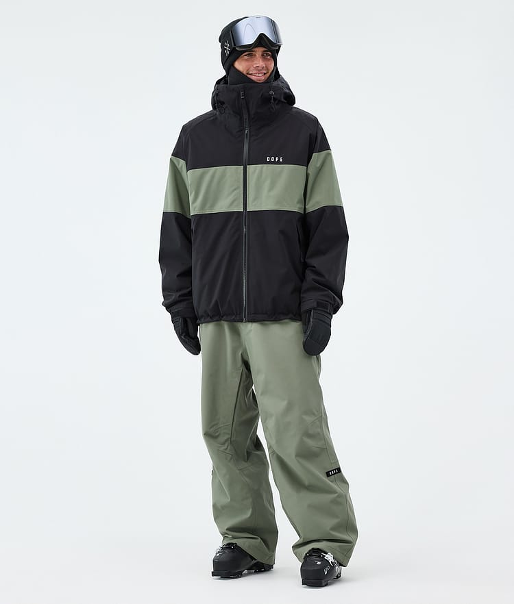Spartan Ski Jacket Men Stripe Black/Moss Green, Image 2 of 8