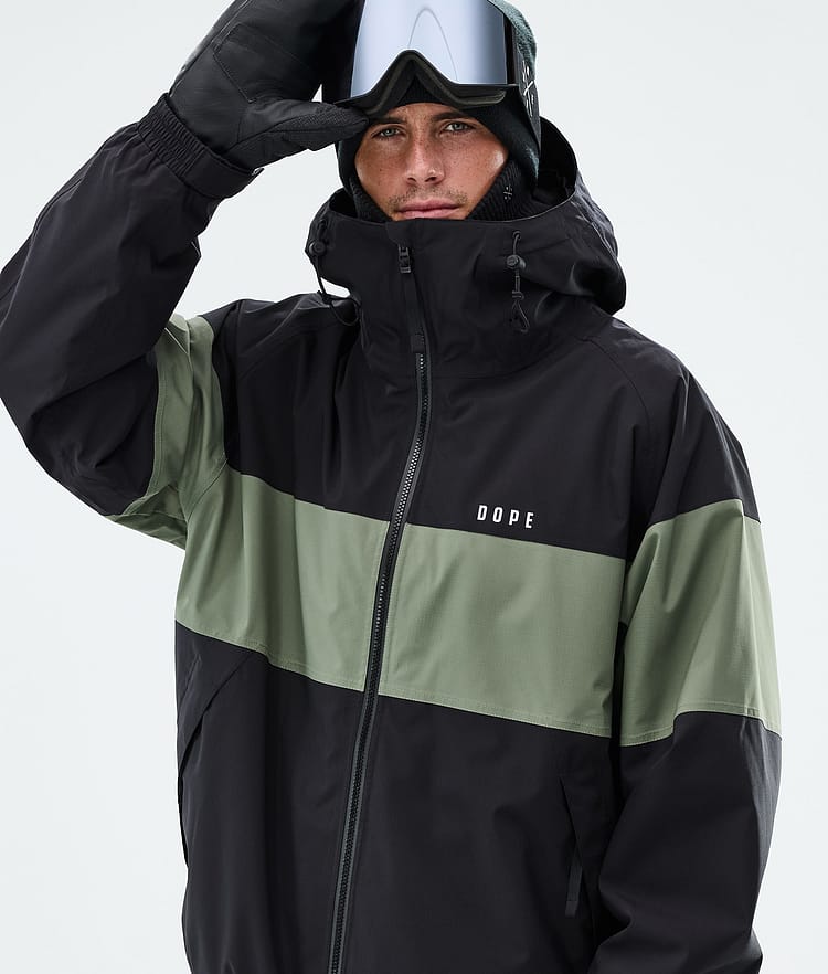 Spartan Snowboardjacka Herr Stripe Black/Moss Green, Image 4 of 8
