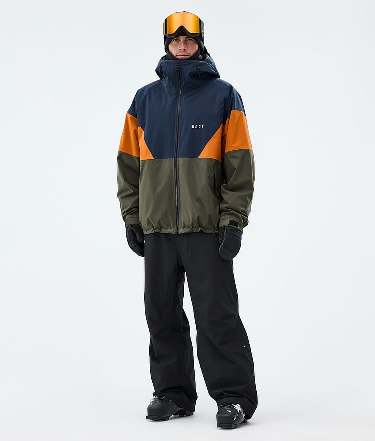 Spartan Ski Jacket Men Sport Dark Blue/Burned Orange/Olive Green, Image 2 of 8