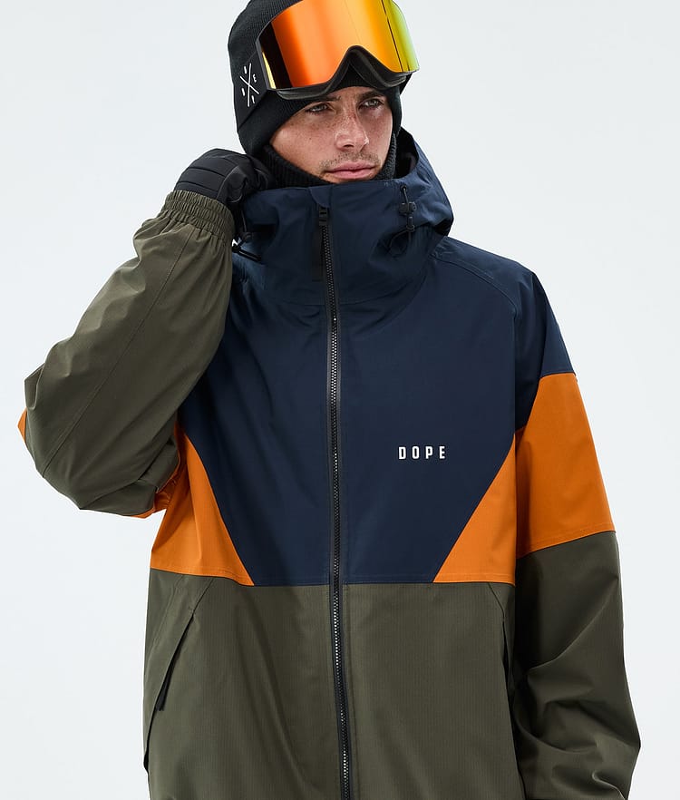 Spartan Snowboardjacka Herr Sport Dark Blue/Burned Orange/Olive Green, Image 4 of 8