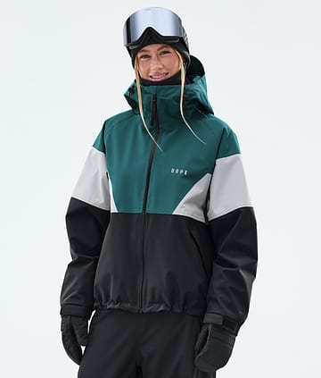 Spartan Sport W Snowboard Jacket Women Bottle Green/Light Grey/Black