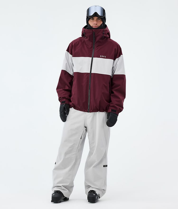 Spartan Ski Jacket Men Stripe Burgundy/Light Grey, Image 2 of 8