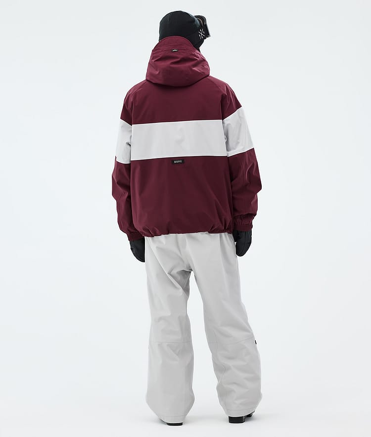 Spartan Ski Jacket Men Stripe Burgundy/Light Grey, Image 3 of 8