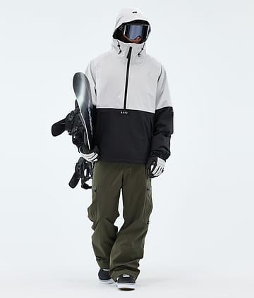 Arnok Snowboardoutfit Herre Light Grey/Black/Olive Green