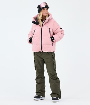 Puffer W Outfit Snowboard Femme Soft Pink/Olive Green