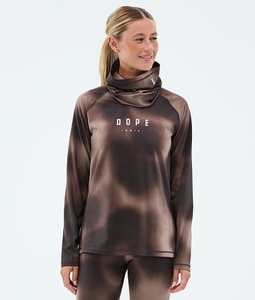 Snuggle W Funktionsshirt Damen MMIX Brown Tiedye