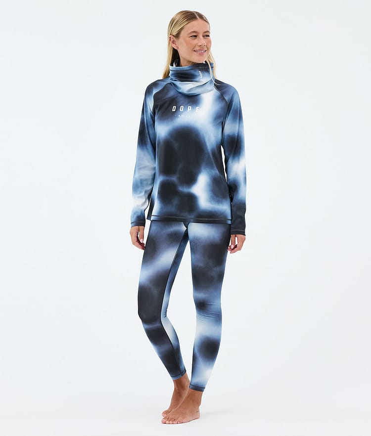 Snuggle W Basislaag Top Dames MMIX Dark Blue Tiedye, Image 3 of 7