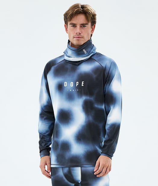 Snuggle Tee-shirt thermique Homme Dark Blue Tiedye
